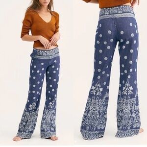 FREE PEOPLE Printed Journey Flare Jeans, Size 24